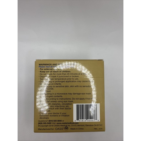 OASIS Eye Mask Rest & Relief Hot & Cold Therapy Relief For Dry Eye Symptoms - Picture 3 of 5